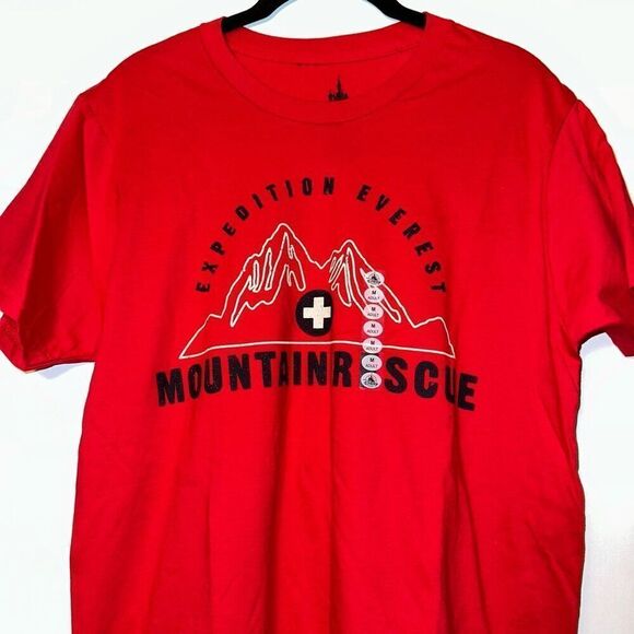 Disney Parks Unisex Expedition Everest Rescue Red Shirt Size Medium NWT - Picture 3 of 11
